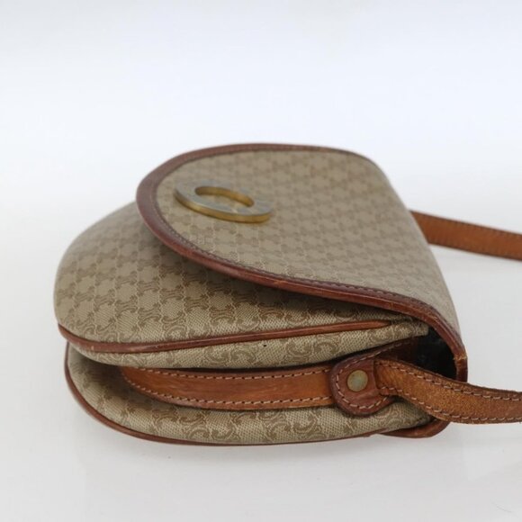 Authentic CELINE Macadam Canvas Shoulder Bag PVC Beige Gold - Picture 12 of 16